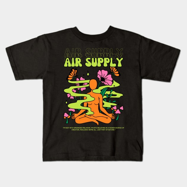 Air Supply // Yoga Kids T-Shirt by Mamamiyah